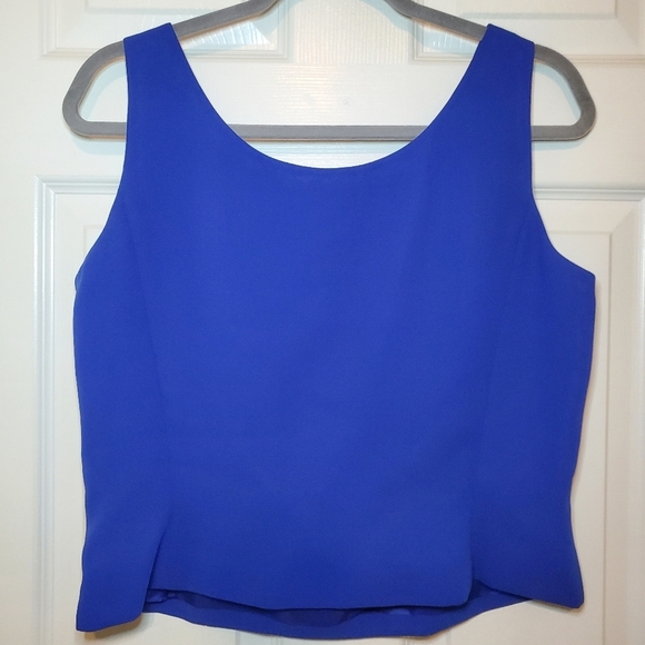 Tahari 2 Piece Skirt Set Sz 10 Blue Top and Skirt - Picture 4 of 14